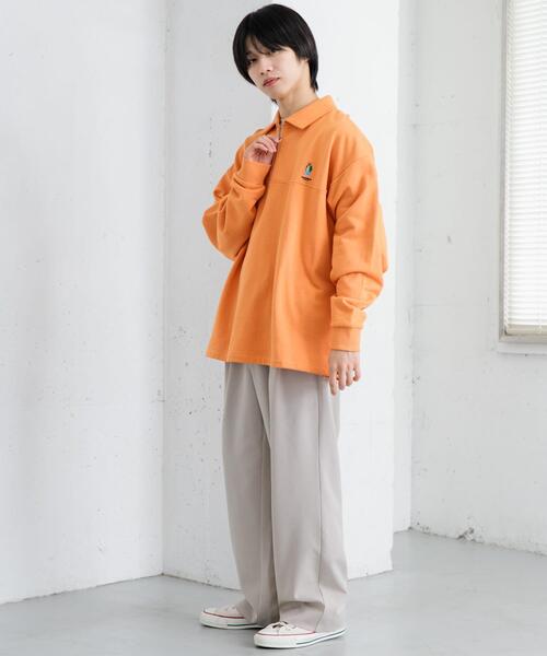 SENSE OF PLACE by URBAN RESEARCH(センスオブプレイスバイアーバンリサーチ)の「『別注』『ユニセックス』TeddyBear×SOP テディベアハーフZIPスウェット(スウェット・メンズ・オートミール/オレンジ/チャコールグレー・MEDIUM/LARGE)」の11枚目の写真