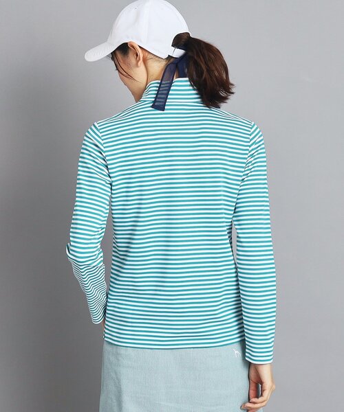 adabat（アダバット）の「◆【UVカット/吸水速乾】ボーダーデザイン ハーフジップ長袖プルオーバー（Tシャツ/カットソー・レディース・ピンク系7/ネイビー系2/グリーン系その他4・42/40/38/36）」の5枚目の写真