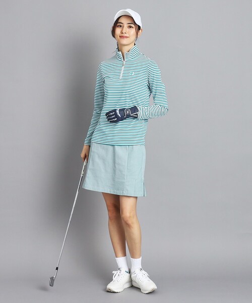 adabat（アダバット）の「◆【UVカット/吸水速乾】ボーダーデザイン ハーフジップ長袖プルオーバー（Tシャツ/カットソー・レディース・ピンク系7/ネイビー系2/グリーン系その他4・42/40/38/36）」の6枚目の写真