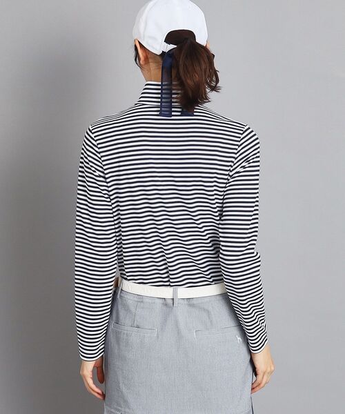 adabat（アダバット）の「◆【UVカット/吸水速乾】ボーダーデザイン ハーフジップ長袖プルオーバー（Tシャツ/カットソー・レディース・ピンク系7/ネイビー系2/グリーン系その他4・42/40/38/36）」の12枚目の写真