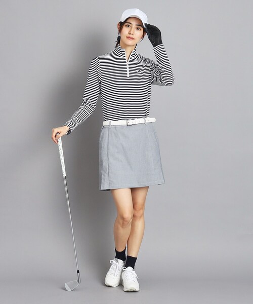 adabat（アダバット）の「◆【UVカット/吸水速乾】ボーダーデザイン ハーフジップ長袖プルオーバー（Tシャツ/カットソー・レディース・ピンク系7/ネイビー系2/グリーン系その他4・42/40/38/36）」の13枚目の写真