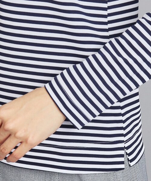 adabat（アダバット）の「◆【UVカット/吸水速乾】ボーダーデザイン ハーフジップ長袖プルオーバー（Tシャツ/カットソー・レディース・ピンク系7/ネイビー系2/グリーン系その他4・42/40/38/36）」の19枚目の写真