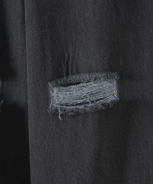 DOOPZ（ドープス）の「Damage Wide Buggy Denim - ダメージワイドバギーデニム（デニムパンツ・メンズ・ライトブルー/ブラック/ホワイト・LARGE/MEDIUM/SMALL）」の12枚目の写真