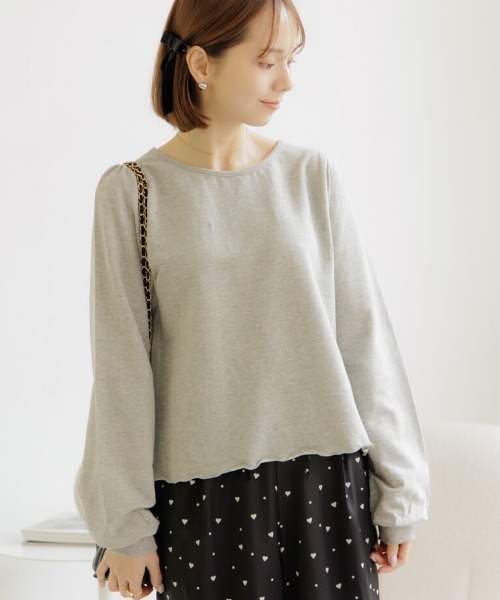 flower(フラワー)の「デイリーパフトップ(Tシャツ/カットソー・レディース・アイボリー/グレー・FREE)」の2枚目の写真