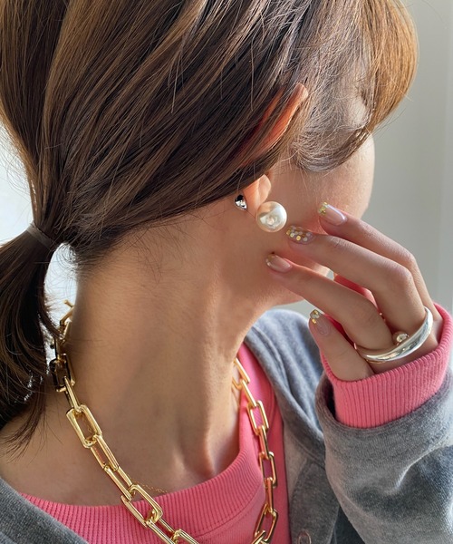 DouDou（ドゥドゥ）の「パール2WAYピアス（ピアス（両耳用）・レディース・シルバー/ゴールド・FREE）」の2枚目の写真