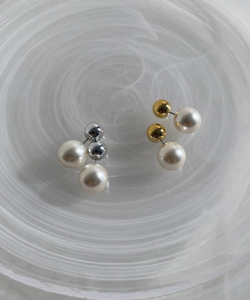 DouDou（ドゥドゥ）の「パール2WAYピアス（ピアス（両耳用）・レディース・シルバー/ゴールド・FREE）」の3枚目の写真