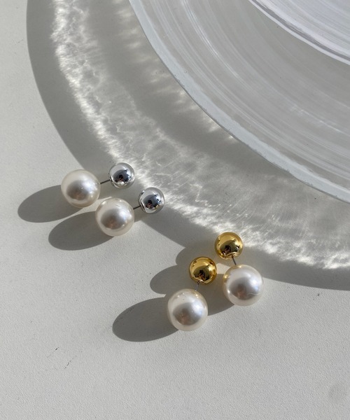 DouDou（ドゥドゥ）の「パール2WAYピアス（ピアス（両耳用）・レディース・シルバー/ゴールド・FREE）」の7枚目の写真