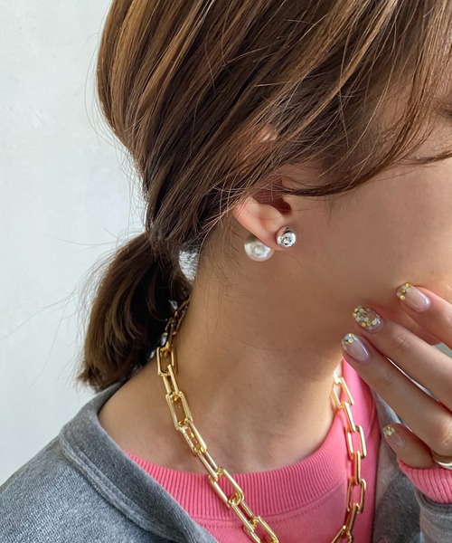 DouDou（ドゥドゥ）の「パール2WAYピアス（ピアス（両耳用）・レディース・シルバー/ゴールド・FREE）」の9枚目の写真