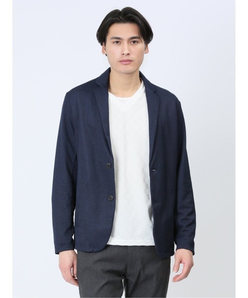 TAKA-Q(タカキュー)の「タカキュー メッシュドビー鹿の子 2ボタン カット ジャケット(カーディガン/ボレロ・メンズ・ベージュ/ブルー/ネイビー・LARGE/MEDIUM/X-LARGE)」の3枚目の写真