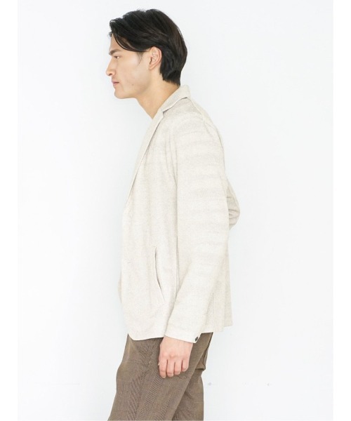 TAKA-Q(タカキュー)の「タカキュー メッシュドビー鹿の子 2ボタン カット ジャケット(カーディガン/ボレロ・メンズ・ベージュ/ブルー/ネイビー・LARGE/MEDIUM/X-LARGE)」の5枚目の写真