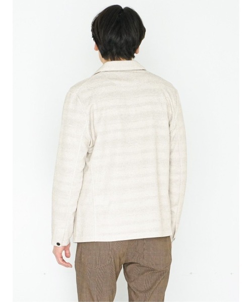 TAKA-Q(タカキュー)の「タカキュー メッシュドビー鹿の子 2ボタン カット ジャケット(カーディガン/ボレロ・メンズ・ベージュ/ブルー/ネイビー・LARGE/MEDIUM/X-LARGE)」の6枚目の写真