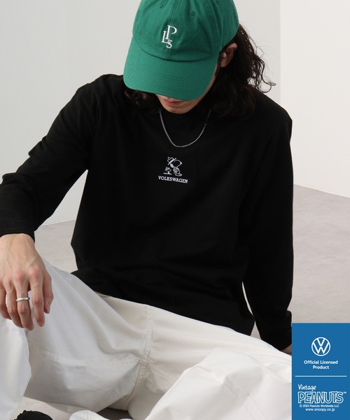 Volkswagen（フォルクスワーゲン）の「PEANUTS×Volks wagen 　長袖プリントＴシャツ（Tシャツ/カットソー・メンズ・ホワイト/ブラック・S/M/L/LL）」の2枚目の写真