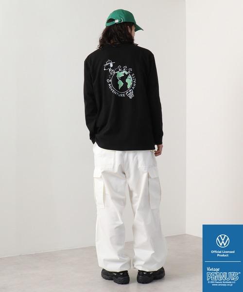 Volkswagen（フォルクスワーゲン）の「PEANUTS×Volks wagen 　長袖プリントＴシャツ（Tシャツ/カットソー・メンズ・ホワイト/ブラック・S/M/L/LL）」の13枚目の写真