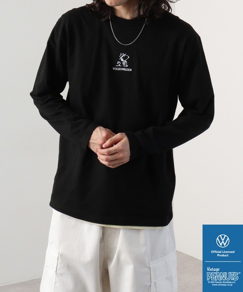 Volkswagen（フォルクスワーゲン）の「PEANUTS×Volks wagen 　長袖プリントＴシャツ（Tシャツ/カットソー・メンズ・ホワイト/ブラック・S/M/L/LL）」の9枚目の写真