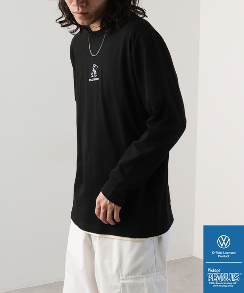 Volkswagen（フォルクスワーゲン）の「PEANUTS×Volks wagen 　長袖プリントＴシャツ（Tシャツ/カットソー・メンズ・ホワイト/ブラック・S/M/L/LL）」の10枚目の写真