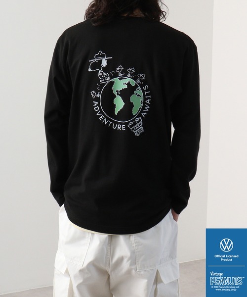 Volkswagen（フォルクスワーゲン）の「PEANUTS×Volks wagen 　長袖プリントＴシャツ（Tシャツ/カットソー・メンズ・ホワイト/ブラック・S/M/L/LL）」の11枚目の写真
