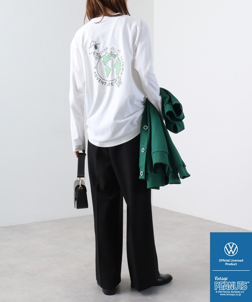 Volkswagen（フォルクスワーゲン）の「PEANUTS×Volks wagen 　長袖プリントＴシャツ（Tシャツ/カットソー・メンズ・ホワイト/ブラック・S/M/L/LL）」の7枚目の写真