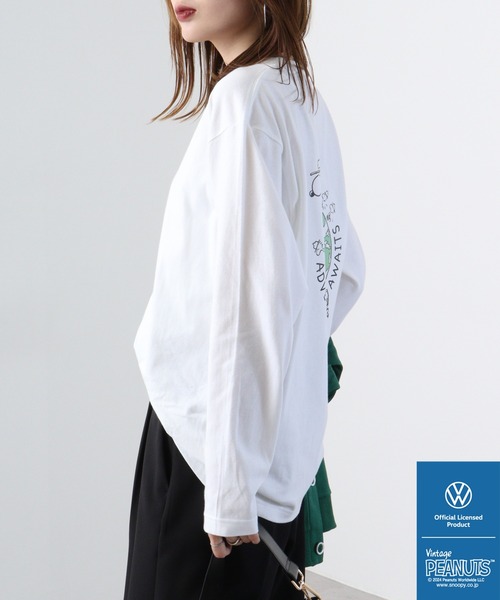 Volkswagen（フォルクスワーゲン）の「PEANUTS×Volks wagen 　長袖プリントＴシャツ（Tシャツ/カットソー・メンズ・ホワイト/ブラック・S/M/L/LL）」の6枚目の写真
