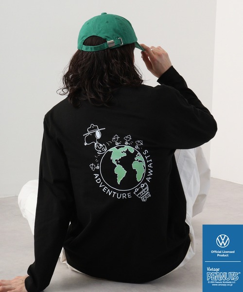 Volkswagen（フォルクスワーゲン）の「PEANUTS×Volks wagen 　長袖プリントＴシャツ（Tシャツ/カットソー・メンズ・ホワイト/ブラック・S/M/L/LL）」の8枚目の写真