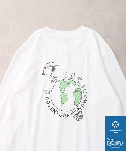 Volkswagen（フォルクスワーゲン）の「PEANUTS×Volks wagen 　長袖プリントＴシャツ（Tシャツ/カットソー・メンズ・ホワイト/ブラック・S/M/L/LL）」の17枚目の写真