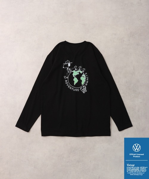 Volkswagen（フォルクスワーゲン）の「PEANUTS×Volks wagen 　長袖プリントＴシャツ（Tシャツ/カットソー・メンズ・ホワイト/ブラック・S/M/L/LL）」の19枚目の写真