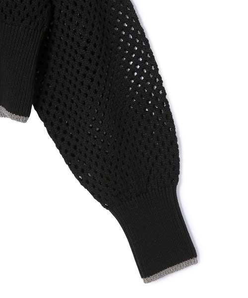 ADAM ET ROPE'（アダムエロペ）の「GIMA加工コットンアイレットニット（ニット/セーター・レディース・ブラック/ホワイト/ミント・FREE）」の14枚目の写真