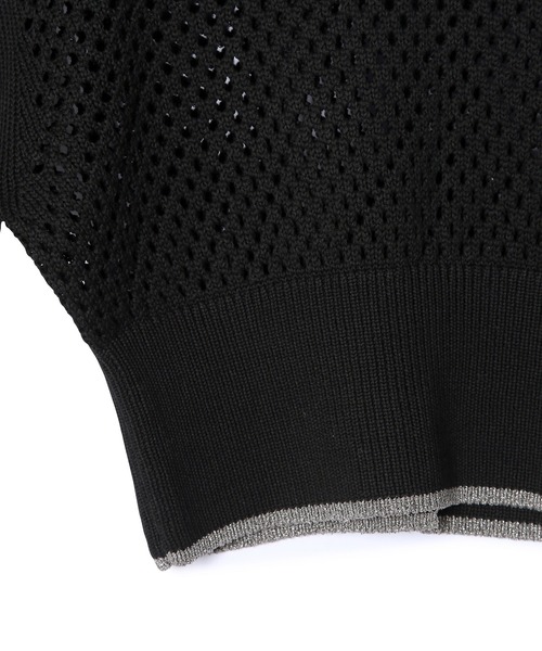 ADAM ET ROPE'（アダムエロペ）の「GIMA加工コットンアイレットニット（ニット/セーター・レディース・ブラック/ホワイト/ミント・FREE）」の15枚目の写真