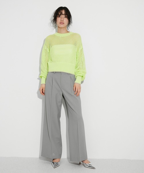 ADAM ET ROPE'（アダムエロペ）の「GIMA加工コットンアイレットニット（ニット/セーター・レディース・ブラック/ホワイト/ミント・FREE）」の22枚目の写真