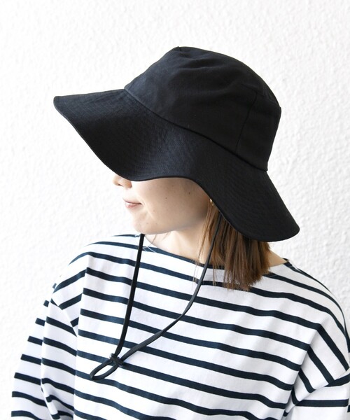 SHIPS any（シップス エニィ）の「SHIPS any: コットン アウトドア ハット（ハット・レディース・ブラック/ナチュラル・ONE SIZE）」の8枚目の写真