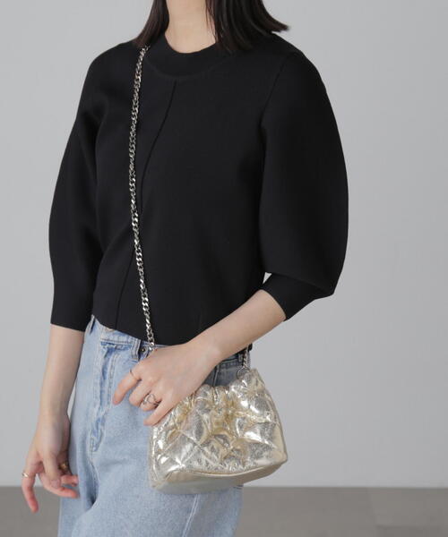 FREE'S MART（フリーズマート）の「チェーンポシェット（ショルダーバッグ・レディース・ブラック/ゴールド・ﾌﾘ-）」の16枚目の写真