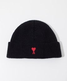AMI Alexandre Mattiussi | AMI PARIS RED ADC AMI DE COEUR BEANIE アミ パリス メリノウール ビーニー(ニットキャップ/ビーニー)