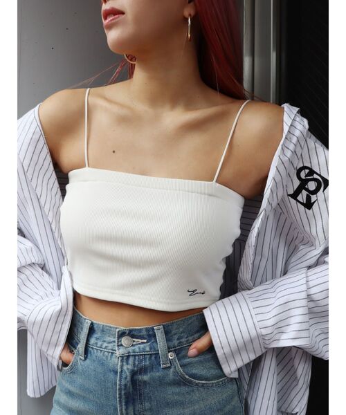 EVRIS（エヴリス）の「シンプルビスチェ（キャミソール・レディース・ブラック/ホワイト・FREE）」の2枚目の写真