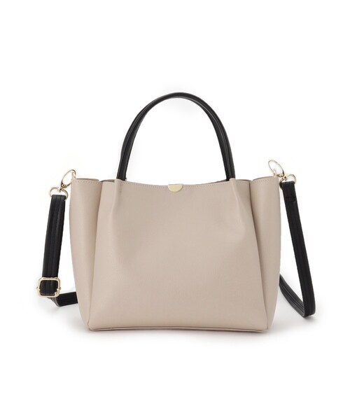 SHOO・LA・RUE（シューラルー）の「◆【2WAY】つまみハンドルミニトートバッグ（トートバッグ・レディース・グレー系4/ブラック/ベージュ・00）」の3枚目の写真