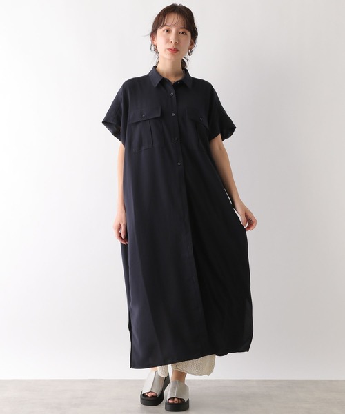 LEPSIM（レプシィム）の「マルチメリットカルゼワンピースSS　992051（ワンピース・レディース・ネイビー/チャコールグレー/ベージュ/ライトグリーン・FREE）」の12枚目の写真