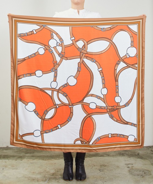 SHIZUTA(シズタ)の「SZT:SHIZUTA 110cm×110cm 超大判スカーフ(バンダナ/スカーフ・レディース・ミント/イエロー/オレンジ/マルチ/オフホワイト/ベビーピンク・FREE)」の20枚目の写真