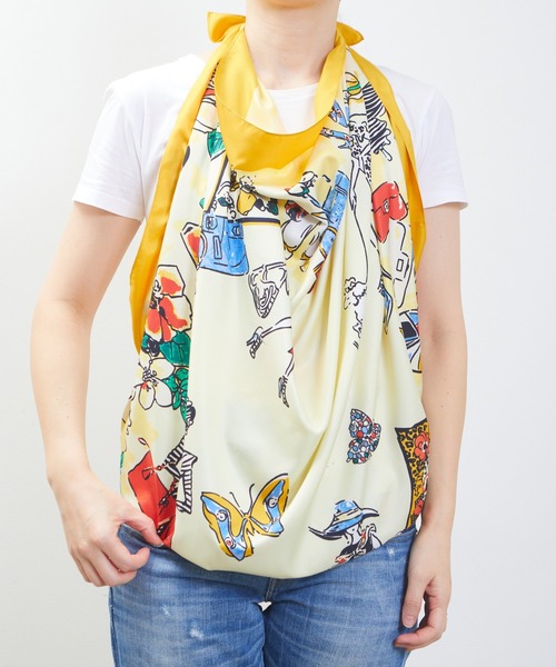 SHIZUTA(シズタ)の「SZT:SHIZUTA 110cm×110cm 超大判スカーフ(バンダナ/スカーフ・レディース・ミント/イエロー/オレンジ/マルチ/オフホワイト/ベビーピンク・FREE)」の15枚目の写真