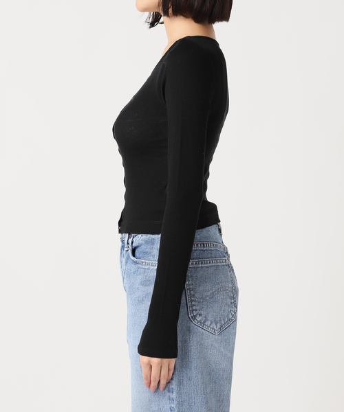 U by SPICK&SPAN(ユーバイスピックアンドスパン)の「シフォンテレコカットトップス(Tシャツ/カットソー・レディース・ホワイト/ライトグレー/ブラック・FREE)」の7枚目の写真