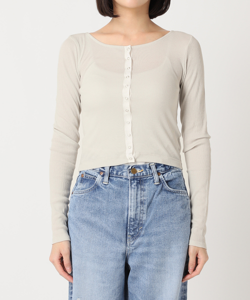 U by SPICK&SPAN(ユーバイスピックアンドスパン)の「シフォンテレコカットトップス(Tシャツ/カットソー・レディース・ホワイト/ライトグレー/ブラック・FREE)」の16枚目の写真