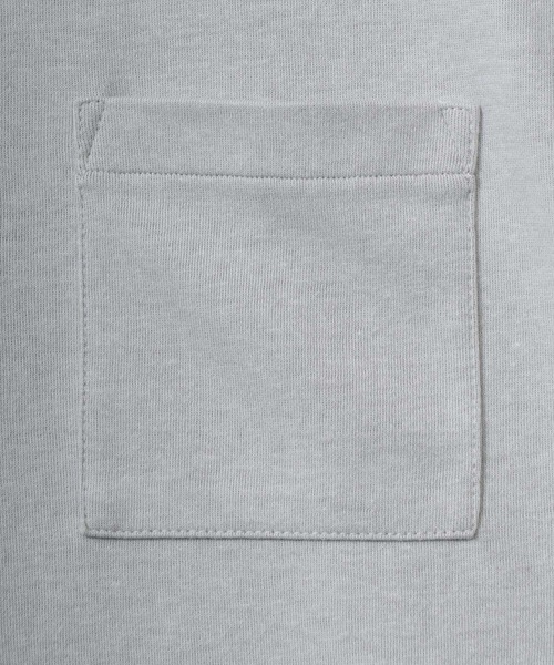 ANPAS(アンパス)の「Cool & Dry Fabric Oversize T-shirt with Pocket/ドライ生地 ポケ付き Tシャツ 5分袖Tシャツ 無地T 接触冷感 UVカット(Tシャツ/カットソー・メンズ・ライトグレー/スミクロ/グリーン/ネイビー・M/L/LL)」の7枚目の写真