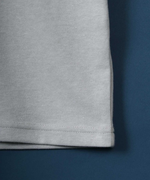 ANPAS(アンパス)の「Cool & Dry Fabric Oversize T-shirt with Pocket/ドライ生地 ポケ付き Tシャツ 5分袖Tシャツ 無地T 接触冷感 UVカット(Tシャツ/カットソー・メンズ・ライトグレー/スミクロ/グリーン/ネイビー・M/L/LL)」の8枚目の写真
