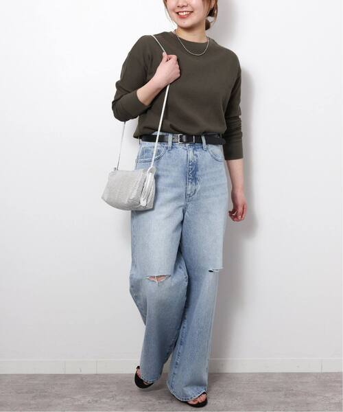 JOURNAL STANDARD relume（ジャーナルスタンダード　レリューム）の「《追加7》TCワッフルロングスリーブTシャツ（Tシャツ/カットソー・レディース・ライトグレー/ピンク/チャコールグレー/ライトブルー/ストーン・FREE）」の6枚目の写真