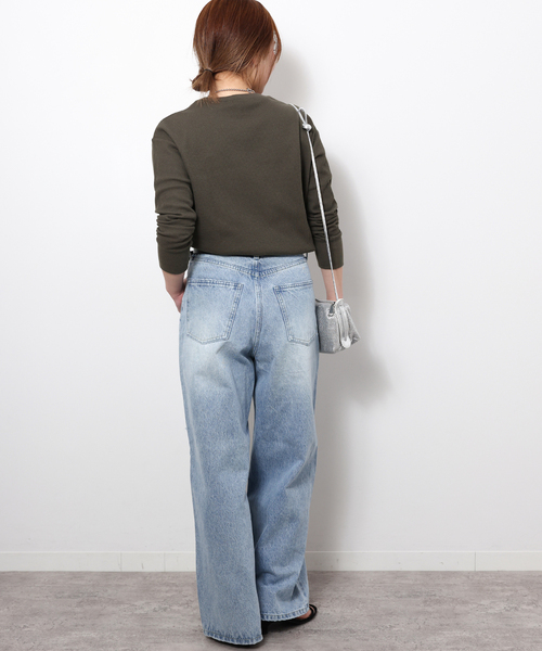 JOURNAL STANDARD relume（ジャーナルスタンダード　レリューム）の「《追加7》TCワッフルロングスリーブTシャツ（Tシャツ/カットソー・レディース・ライトグレー/ピンク/チャコールグレー/ライトブルー/ストーン・FREE）」の9枚目の写真