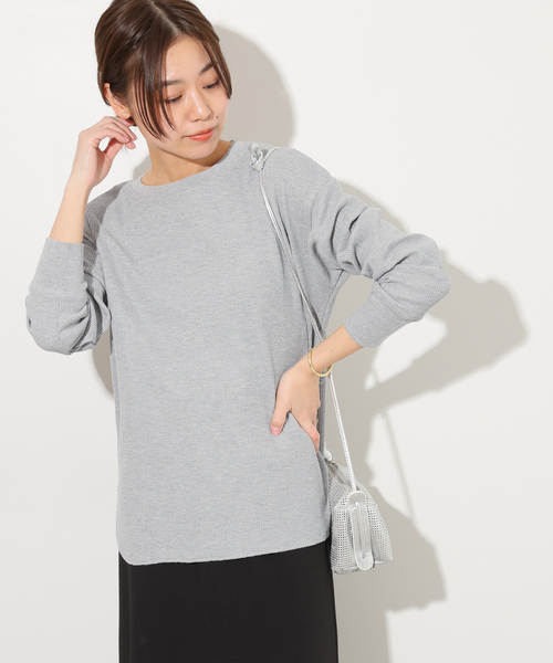 JOURNAL STANDARD relume（ジャーナルスタンダード　レリューム）の「《追加7》TCワッフルロングスリーブTシャツ（Tシャツ/カットソー・レディース・ライトグレー/ピンク/チャコールグレー/ライトブルー/ストーン・FREE）」の21枚目の写真