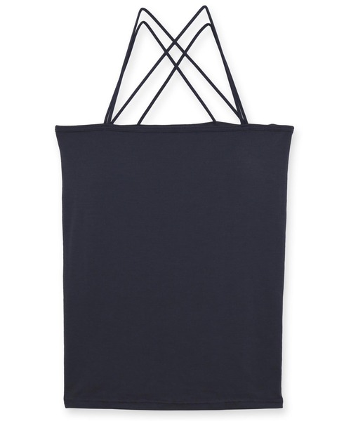 fran de lingerie（フランデランジェリー）の「さらっと滑らかなシルキーリネンシンプルデザインのパッド付きキャミ 「シルキーリネン キャミソール」 キャミソール（キャミソール・レディース・グレイッシュベージュ/ネイビー/ブラック・LL/L/M）」の3枚目の写真