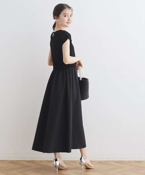 couture brooch(クチュールブローチ)の「◆ドッキングニットワンピース(ワンピース・レディース・ブラック/ベージュ系その他2/ブルー系4・36/38/40/42)」の6枚目の写真