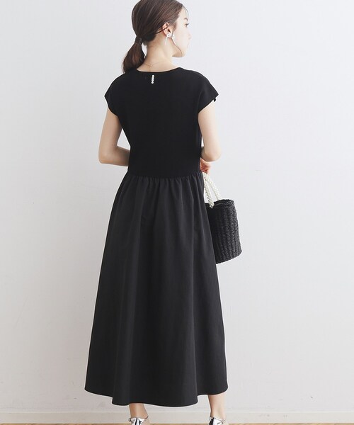 couture brooch(クチュールブローチ)の「◆ドッキングニットワンピース(ワンピース・レディース・ブラック/ベージュ系その他2/ブルー系4・36/38/40/42)」の10枚目の写真