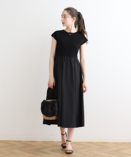 couture brooch(クチュールブローチ)の「◆ドッキングニットワンピース(ワンピース・レディース・ブラック/ベージュ系その他2/ブルー系4・36/38/40/42)」の11枚目の写真