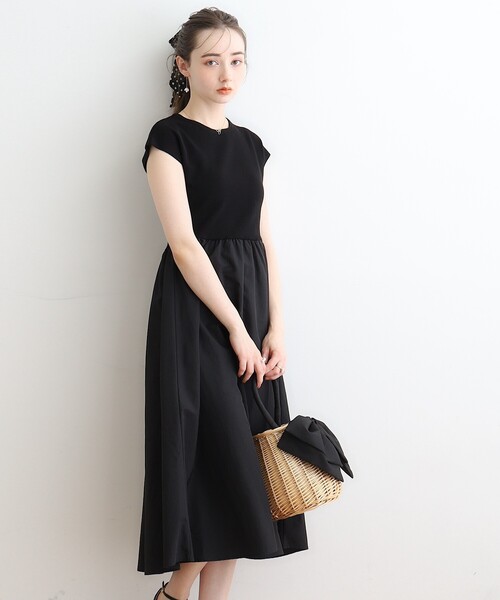 couture brooch(クチュールブローチ)の「◆ドッキングニットワンピース(ワンピース・レディース・ブラック/ベージュ系その他2/ブルー系4・36/38/40/42)」の13枚目の写真