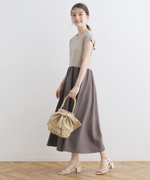 couture brooch(クチュールブローチ)の「◆ドッキングニットワンピース(ワンピース・レディース・ブラック/ベージュ系その他2/ブルー系4・36/38/40/42)」の18枚目の写真