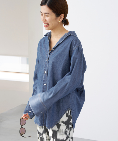 美品　IENA ライトデニムシャツ IENA（イエナ）の「C/Lyライトデニムプルオーバーシャツ